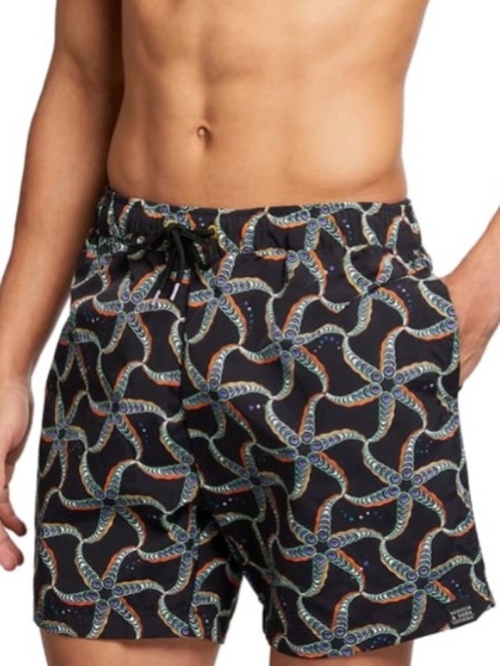 Scotch + Soda Men’s Starfish Print Swim Trunks Shorts Large